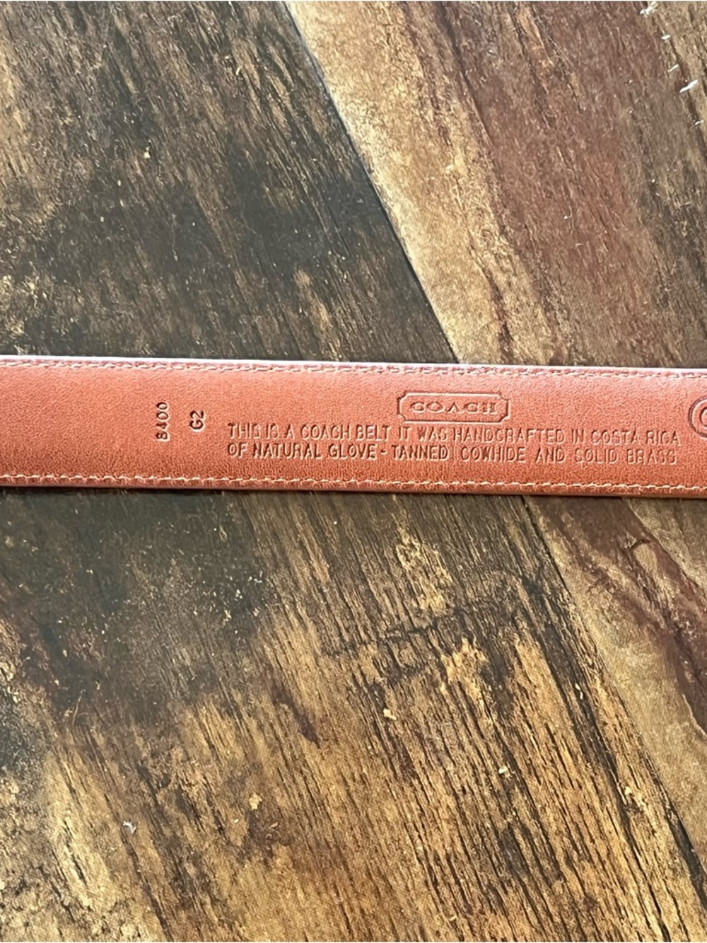 Coach Brown Leather Belt with Brass Hardware - Picture 6 of 8